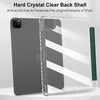 Clear back shell hard crystal case for iPad with anti-scratch protection and built-in pencil holder