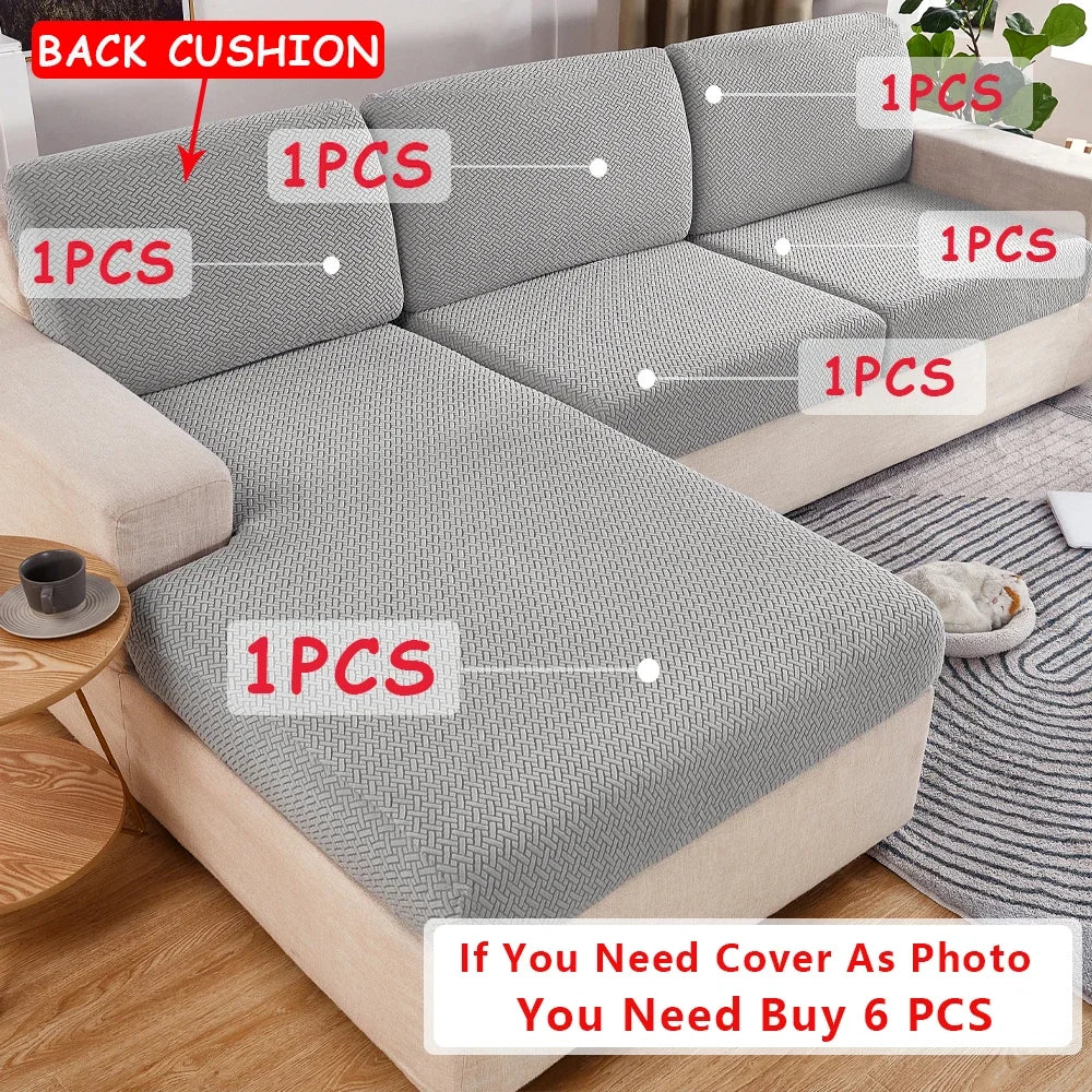 Jacquard Sofa Seat Cushion Cover – Removable & Non-Slip