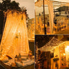 Solar-Powered LED Curtain String Lights
