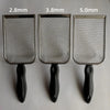 Three stainless steel cat litter scoops of different sizes 2.8mm, 3.8mm, and 5.0mm