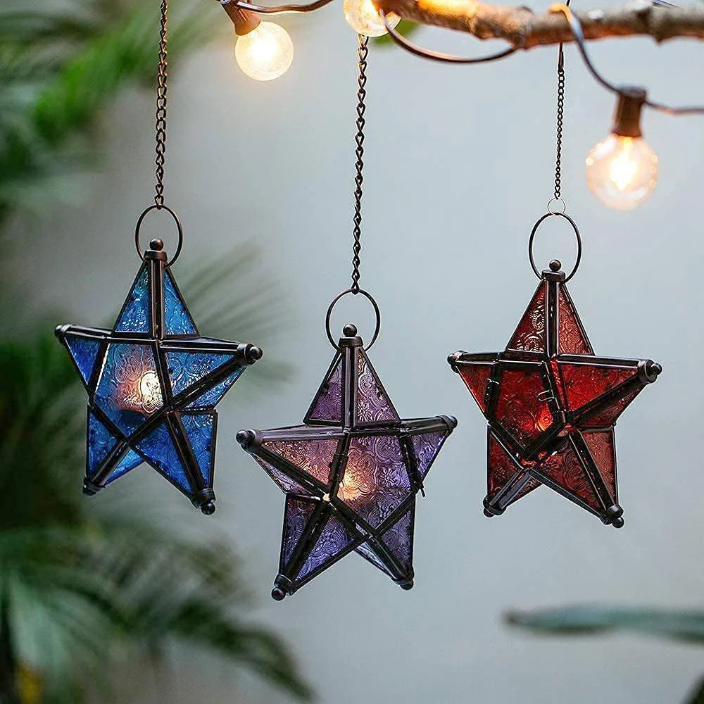 Forged Iron Star Hanging Candlestick