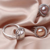 Elegant Freshwater Pearl Ring in Sterling Silver
