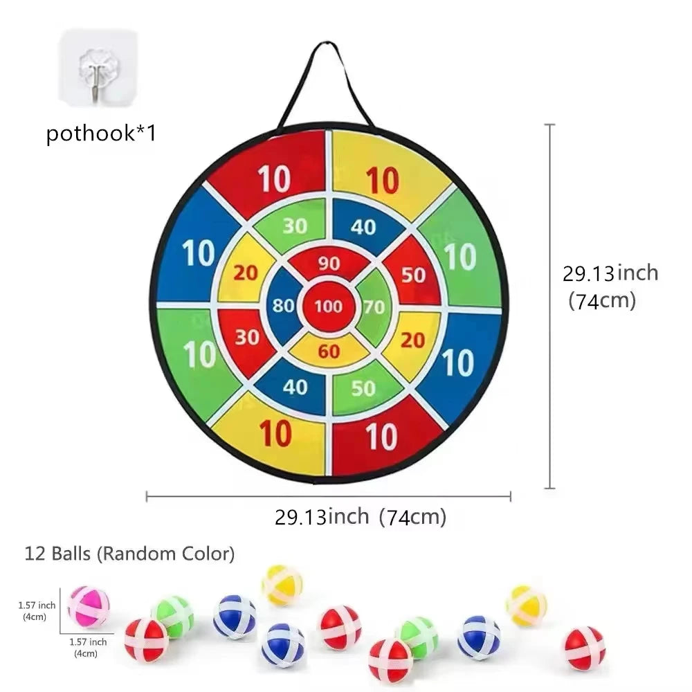 Sticky Ball Dart Board Set for Kids – Double-Sided Educational Family Game