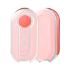 A pink and silver luxury leather key case for Fiat and Citroen models shown in a closed and open view.