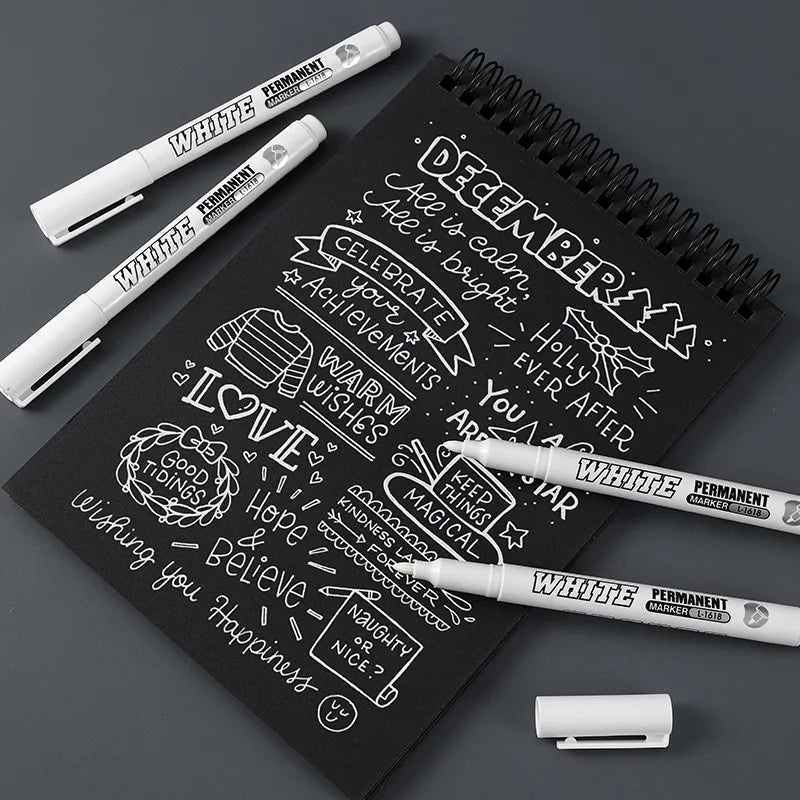 Waterproof White Paint Marker Pen – Permanent, 1mm Fine Tip