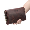 Men's Full-Grain Leather Clutch with Password Lock