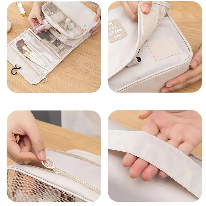 Aufhängbare Reise-Makeuptasche mit Nass- & Trockentrennung