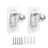 Clear acrylic no-drill curtain rod brackets for adhesive and screw mounting with included hardware screws