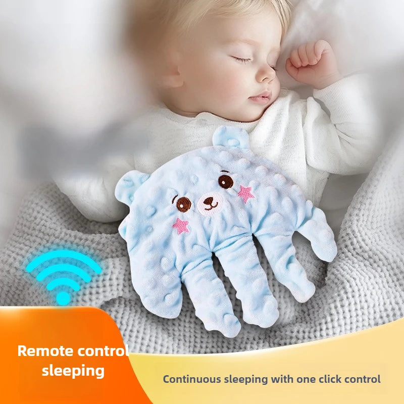 Soothing Cartoon Bear Sleep Aid Pillow with Remote Control for Newborns