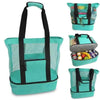 Insulated Mesh Beach Tote with Cooler Compartment