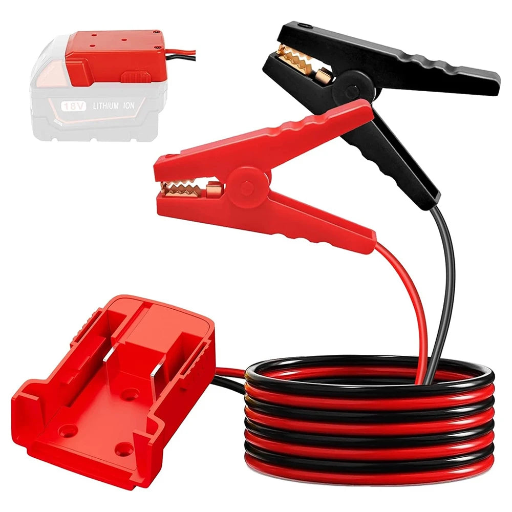 18V Battery Jump Starter Adapter with Heavy-Duty Clamps