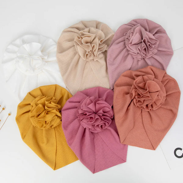 Baby Cotton Turban Hat with Blossom Knot