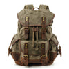 Canvas & Leather Travel Backpack – Waterproof, Large Capacity for School, Work & Hiking