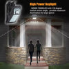 A high power daylight LED light mounted on a wall, illuminating a walkway for large spaces.