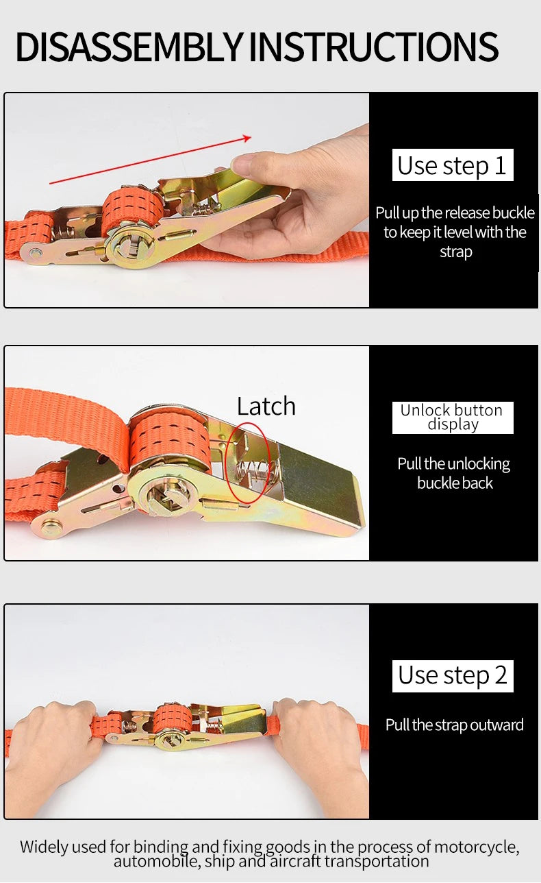 Heavy-Duty Ratchet Tie-Down Straps for Secure Cargo Transport