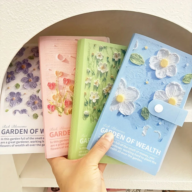 Flower-Print Cash Budget Planner with 100 Pockets