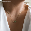 Dainty Beaded Gemstone Pendant Necklace in Gold Filled