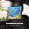 A mobile phone or tablet is mounted in a car window frame, showing a colorful screen against a blurred outdoor background.