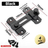 Black stainless steel sliding door latch lock with mounting plates and four screws