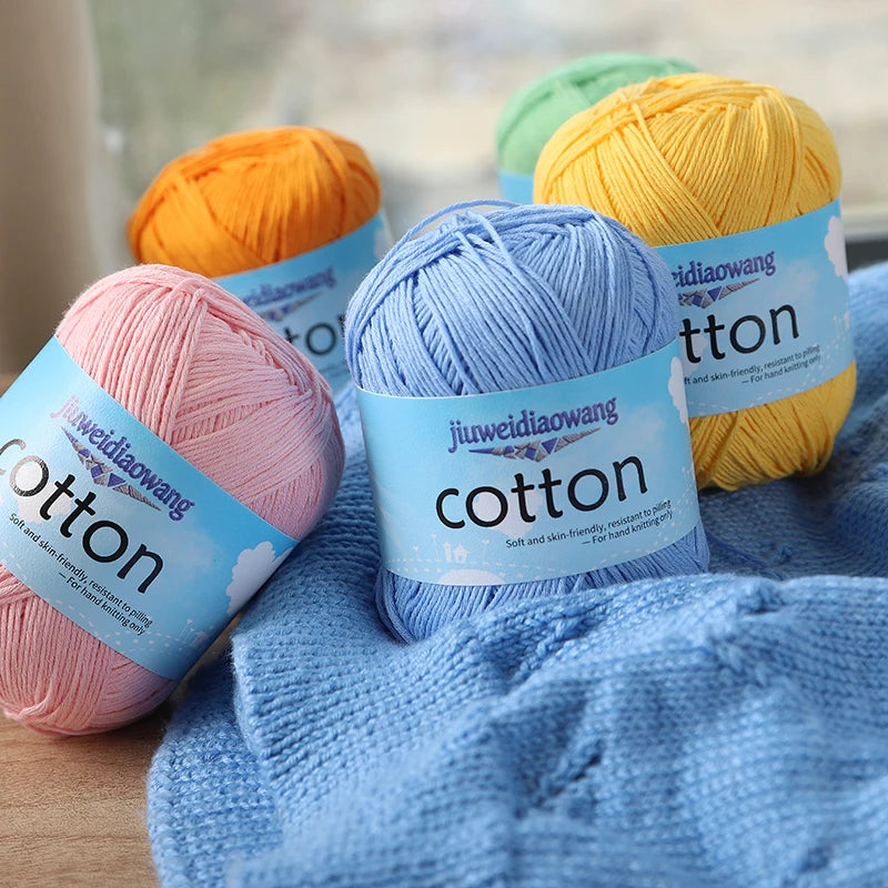 Premium 100% Cotton Yarn – Medium-Fine Weight for All-Season Knitting
