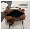 Women's Retro PU Leather Shoulder Bag with Multiple Pockets & Detachable Charm