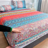 Non-Slip Fitted Sheet with Elastic Edges – Geometric Print, Soft Cotton Feel