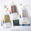 Spiral Birthday Cake Candles, Set of 6 Long Thin Decorative Candles for Cakes and Desserts