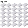 A set of thirty white melamine sponge cleaning erasers or multi-purpose scrub sponges arranged in a grid.