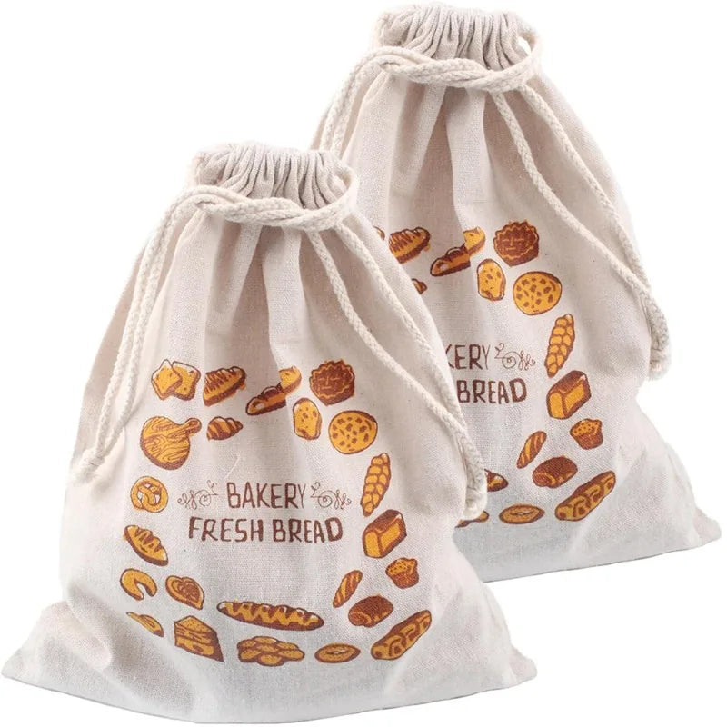 Reusable Linen Drawstring Bread Storage Bag