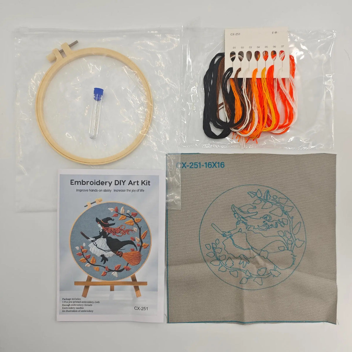 Fall Pumpkin Cross Stitch Kit for Adults with Embroidery Tools