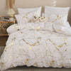Luxury Marble Print 3-Piece Duvet Cover Set – Queen Size, Soft Microfiber, Zipper Closure