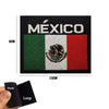 A black embroidery patch featuring the Mexican flag design with an eagle and the word MEXICO, attached to a hook-and-loop bac