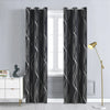 Silver Wave Pattern Blackout Curtains with Thermal Insulation and Noise Reduction