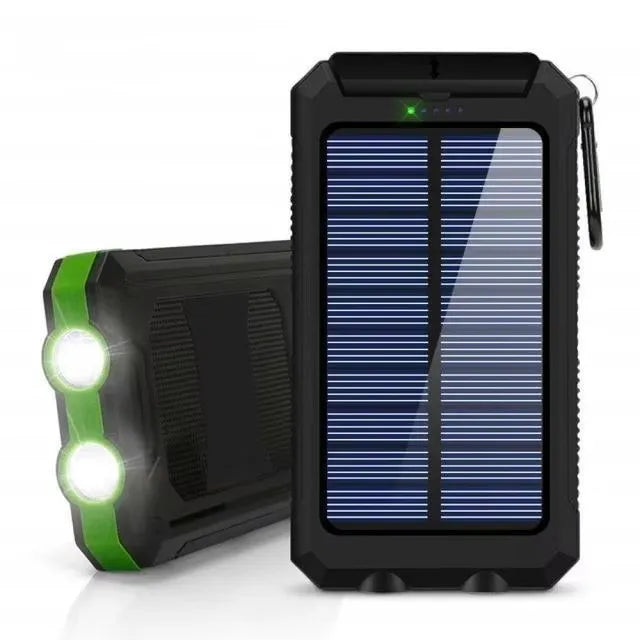 Solar Power Bank 80000mAh with LED Light and Compass