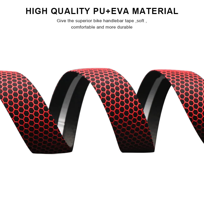 Red and black honeycomb silica gel handlebar tape for cycling and racing