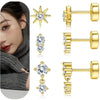 Moon-Shaped Stainless Steel Flatback Earrings