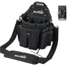 Black Melotough heavy-duty tool pouch with a quick-release belt clip and attached strap.