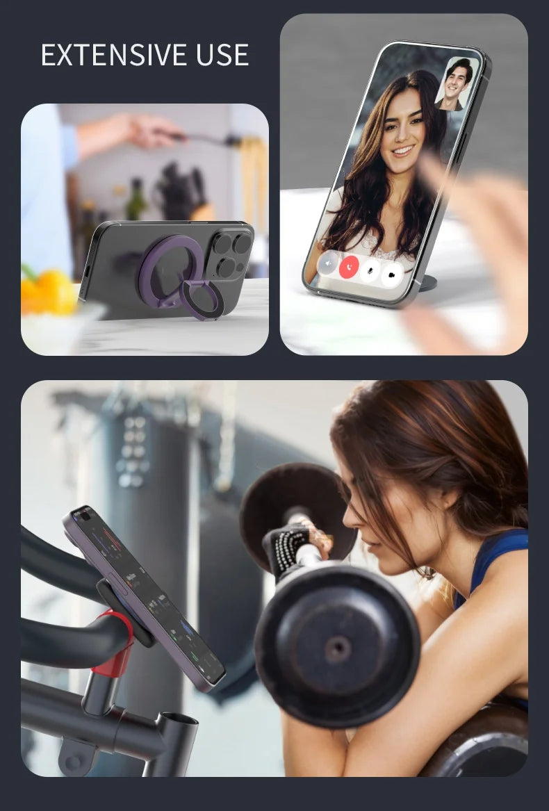 Double-Sided Magnetic Phone Ring Holder and Stand