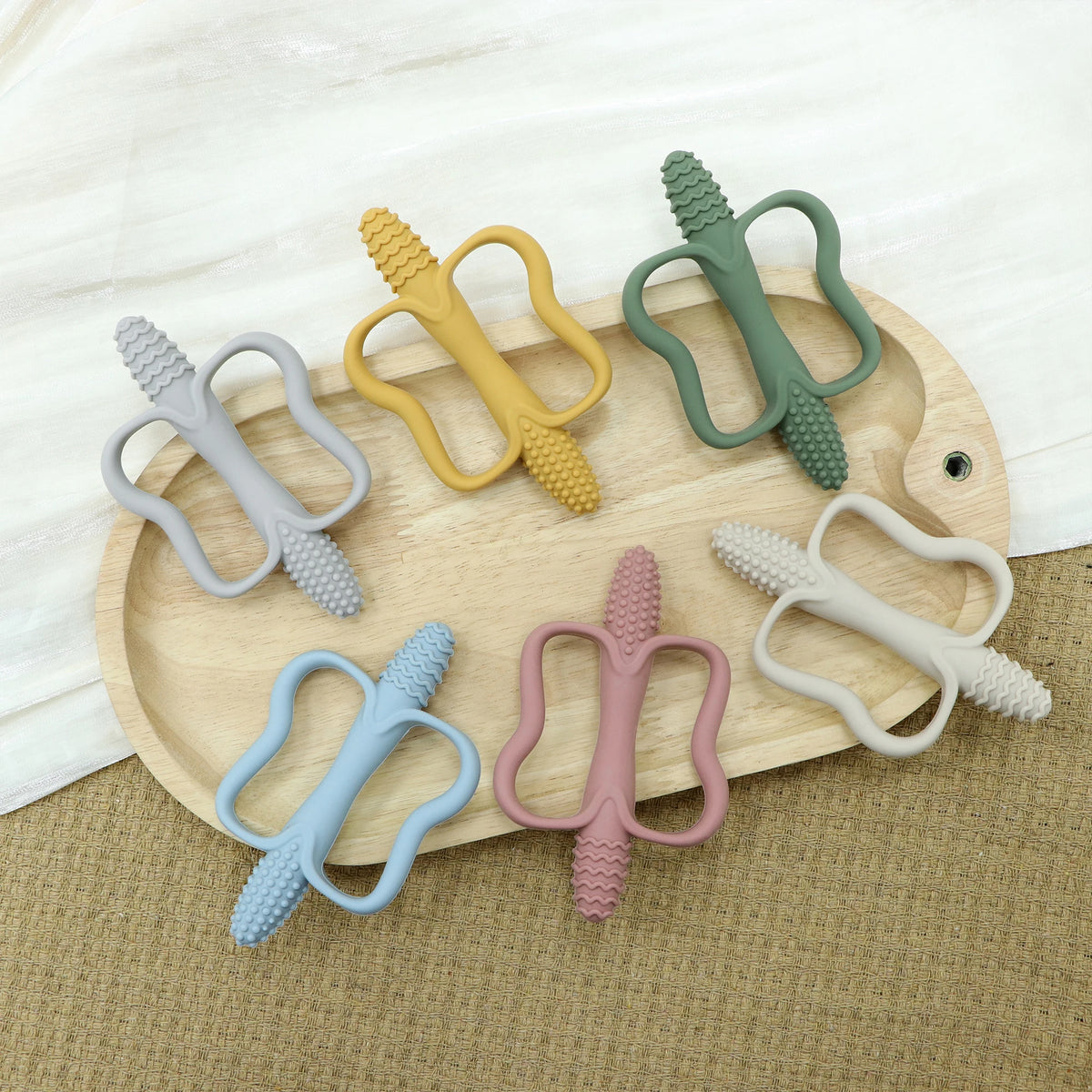 Silicone Teething Stick with Handle – Soft & Safe for Babies
