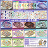 A collection of 10 landscape sticker books featuring various themes and designs for scrapbooking and journaling.