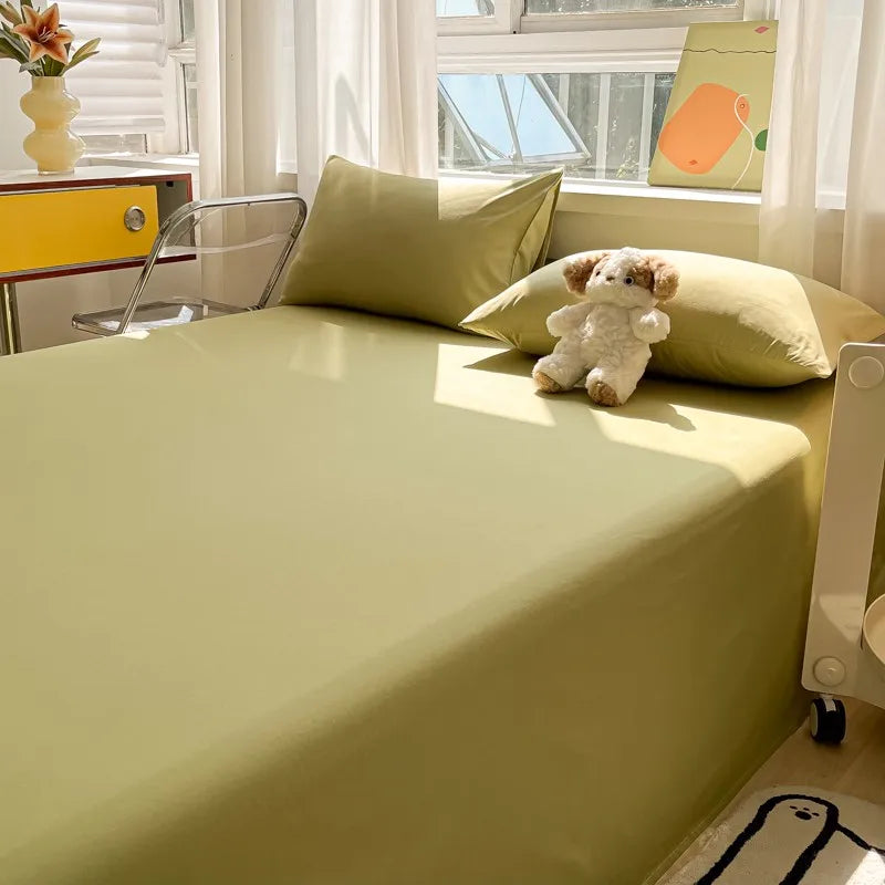 Organic Cotton Percale Bed Sheet Set with Pillowcases