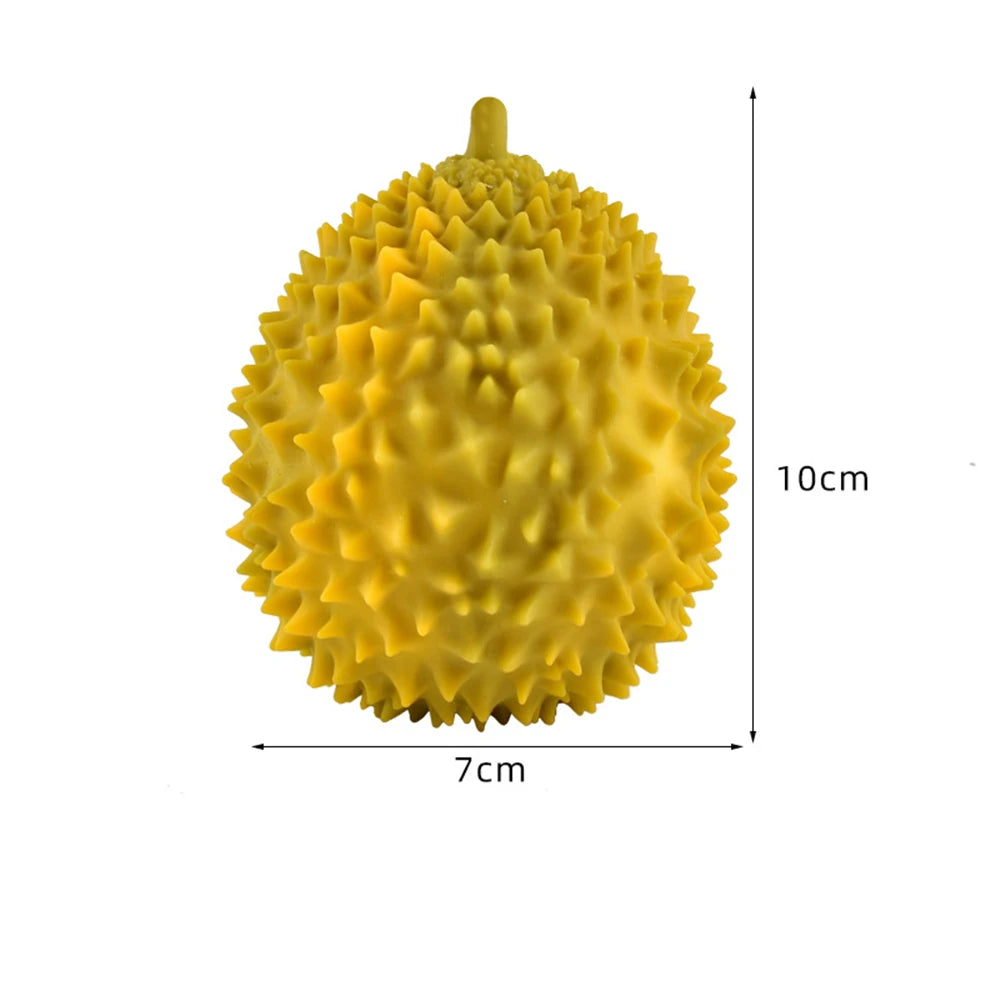 Yellow, spiky squishy toy shaped like a strawberry for stress relief and sensory fidget