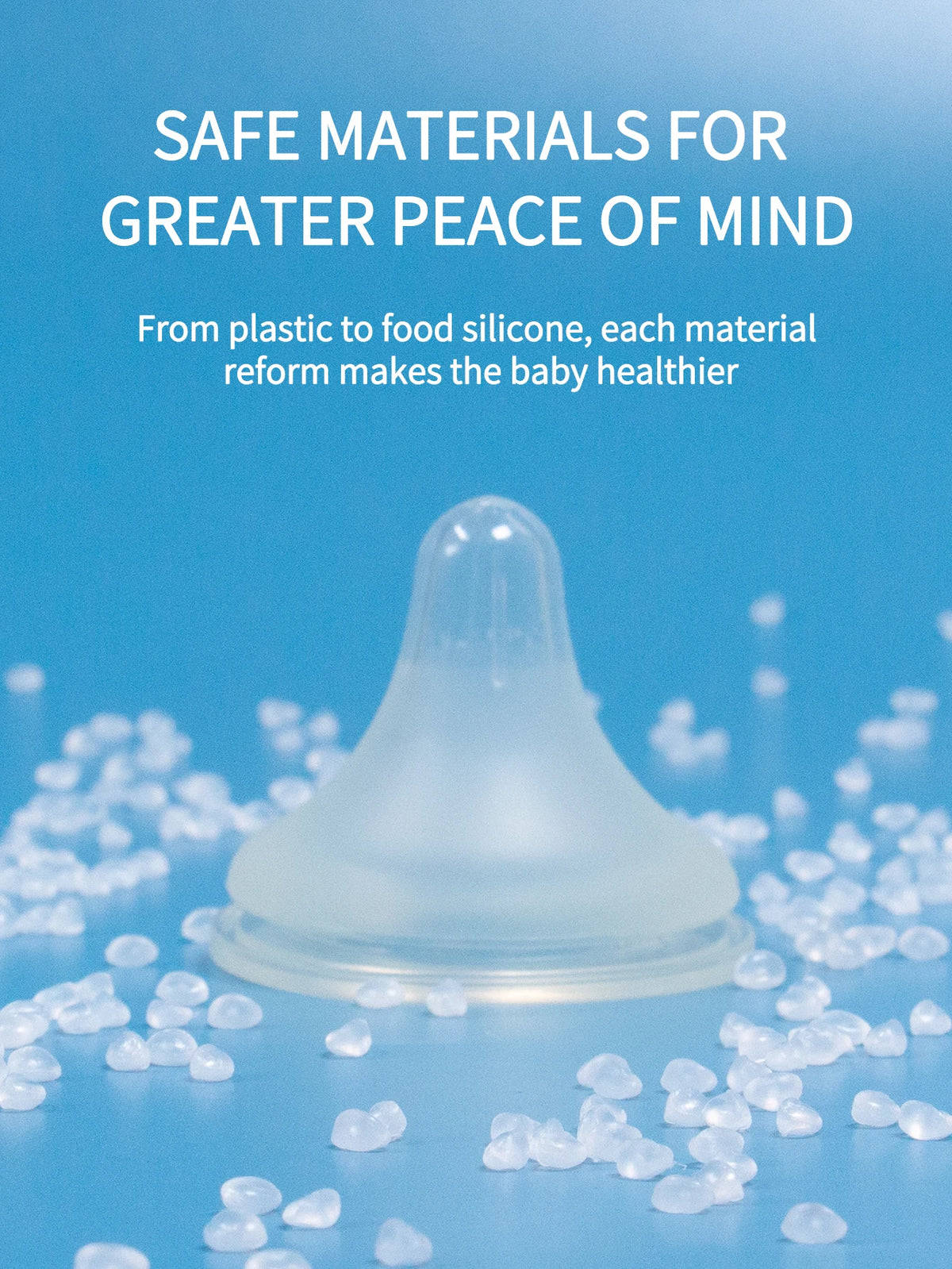 Wide Mouth Silicone Baby Bottle Nipple - Breast-Like Natural Flow