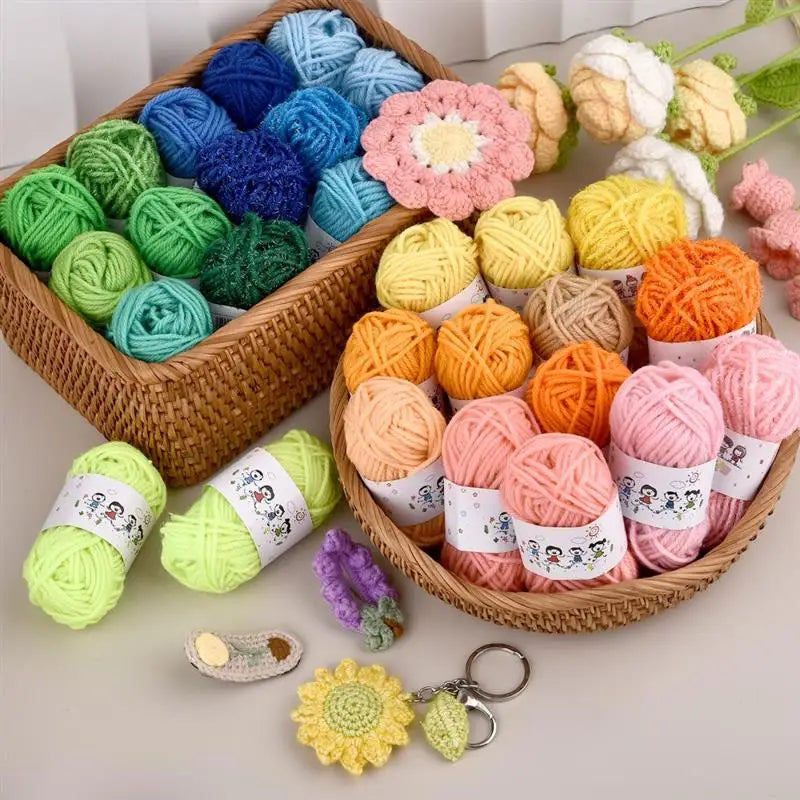 12-Color Soft Acrylic Yarn Set for Knitting & Crochet
