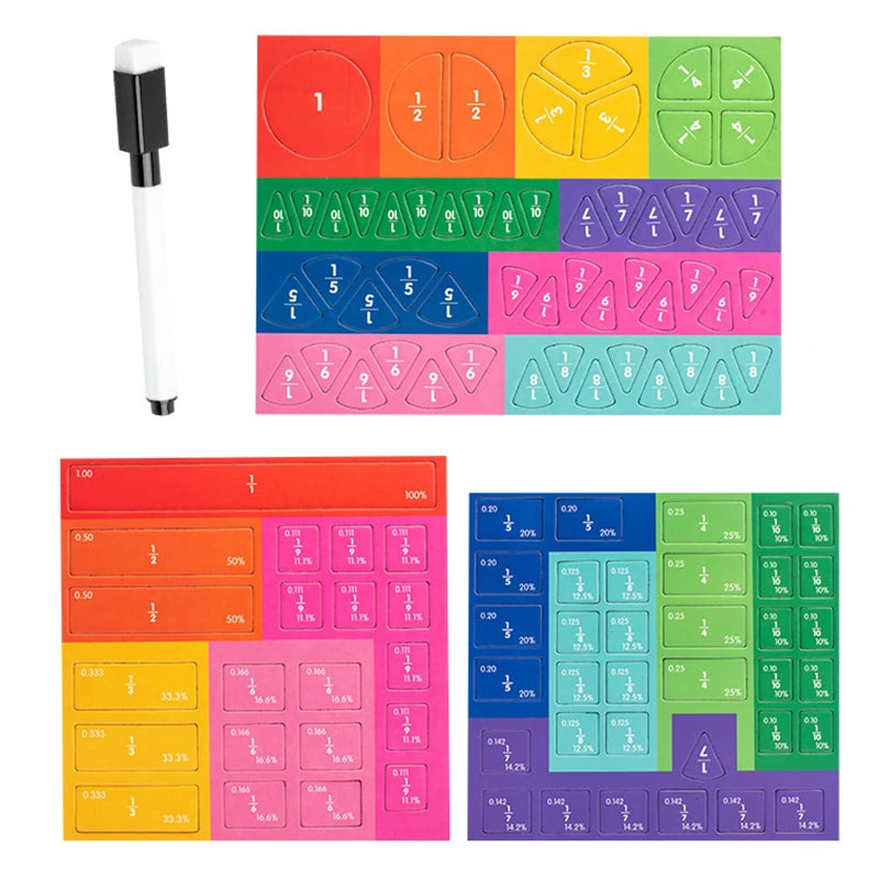 Wooden Magnetic Fraction Learning Book