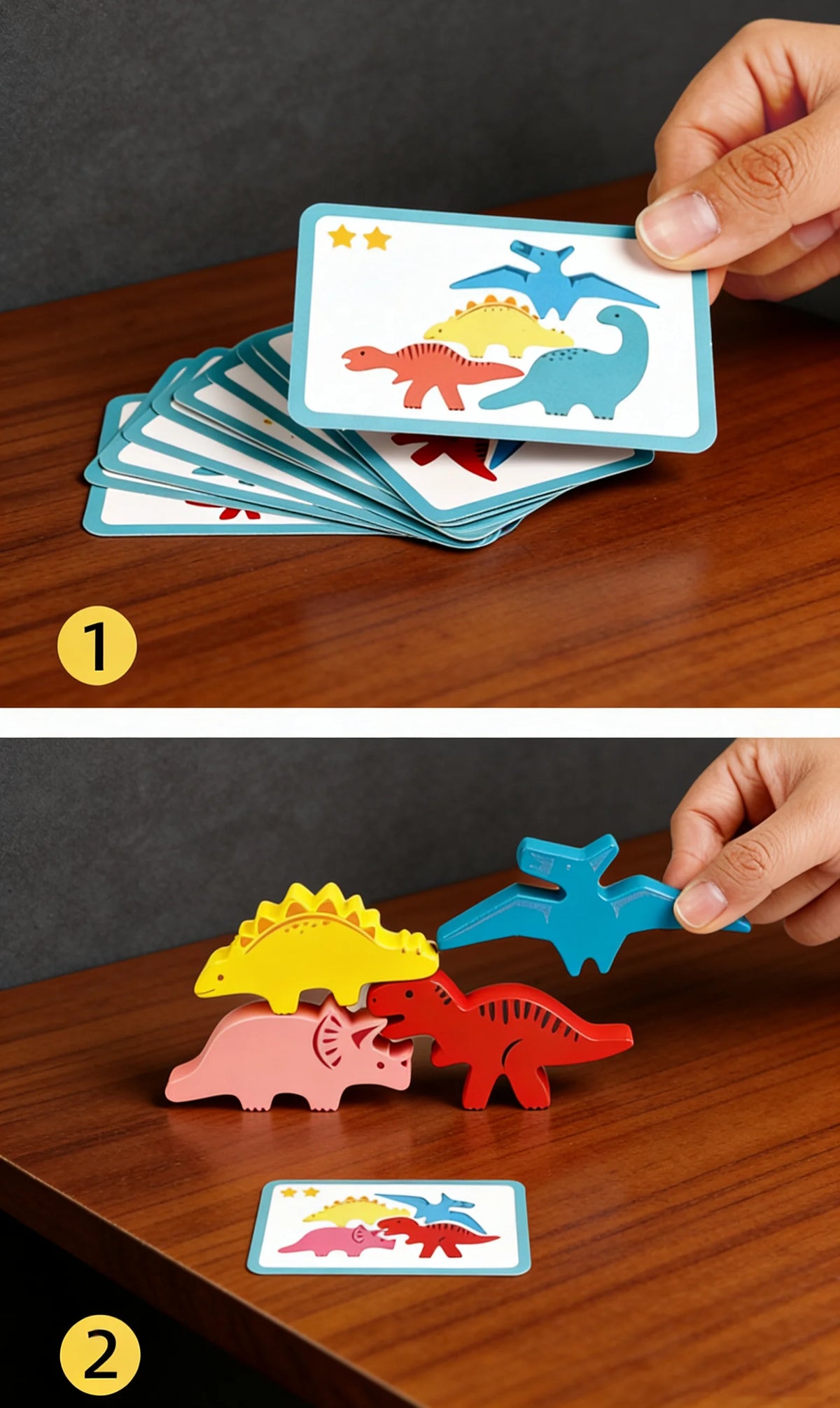 Wooden Dinosaur Stacking Game for Kids