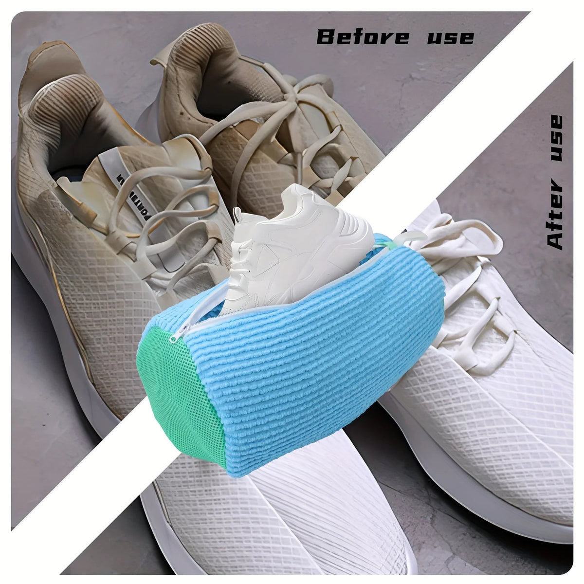 Mesh Shoe Wash Bag with Soft Fluff Lining
