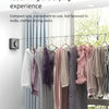 A new arrival clothesline is displayed, showing various garments hanging on a retractable line indoors.