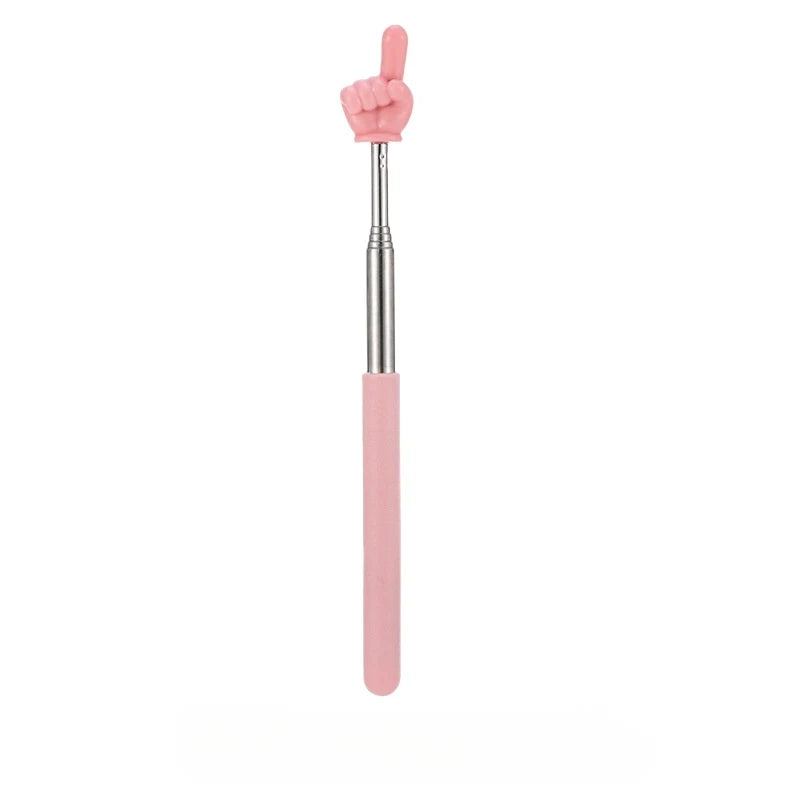 Telescopic Stainless Steel Teaching Pointer with Finger Design