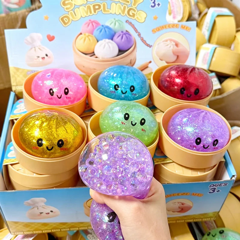 Juguete Antiestrés Squishy de Dumpling con Purpurina